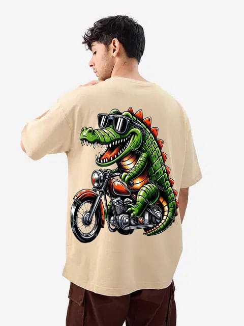 Kanhuzzz Men Cotton Oversized Fit Printed T-Shirt ( Beige ) Kanhuzzz Men Cotton Oversized Fit Printed T-Shirt ( Beige )