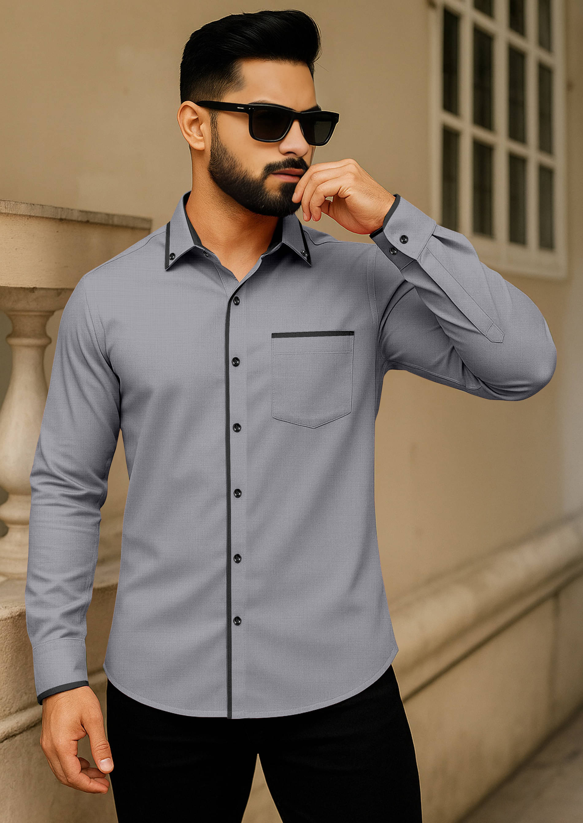 LAXBON 100% Cotton Regular Fit Solids Full Sleeves Men's Casual Shirt - Grey ( Pack of 1 ) LAXBON 100% Cotton Regular Fit Solids Full Sleeves Men's Casual Shirt - Grey ( Pack of 1 )