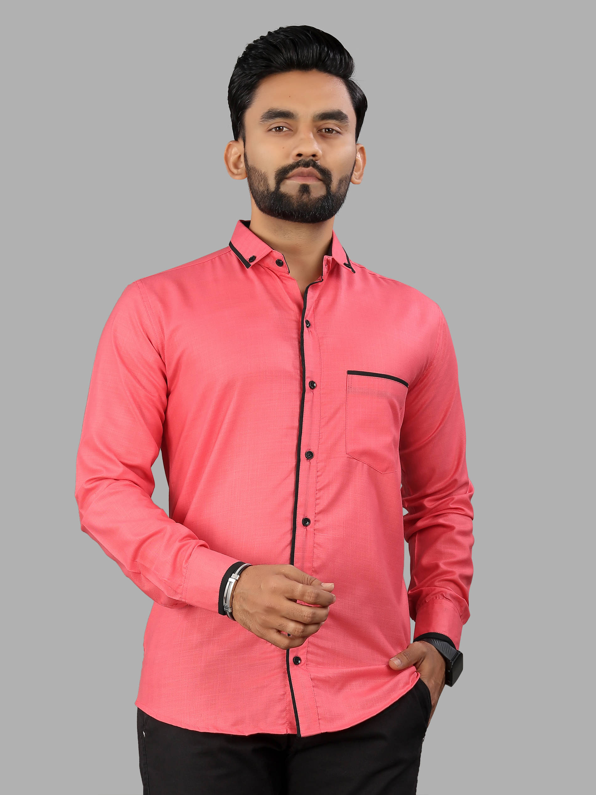 LAXBON 100% Cotton Regular Fit Solids Full Sleeves Men's Casual Shirt - Pink ( Pack of 1 ) LAXBON 100% Cotton Regular Fit Solids Full Sleeves Men's Casual Shirt - Pink ( Pack of 1 )