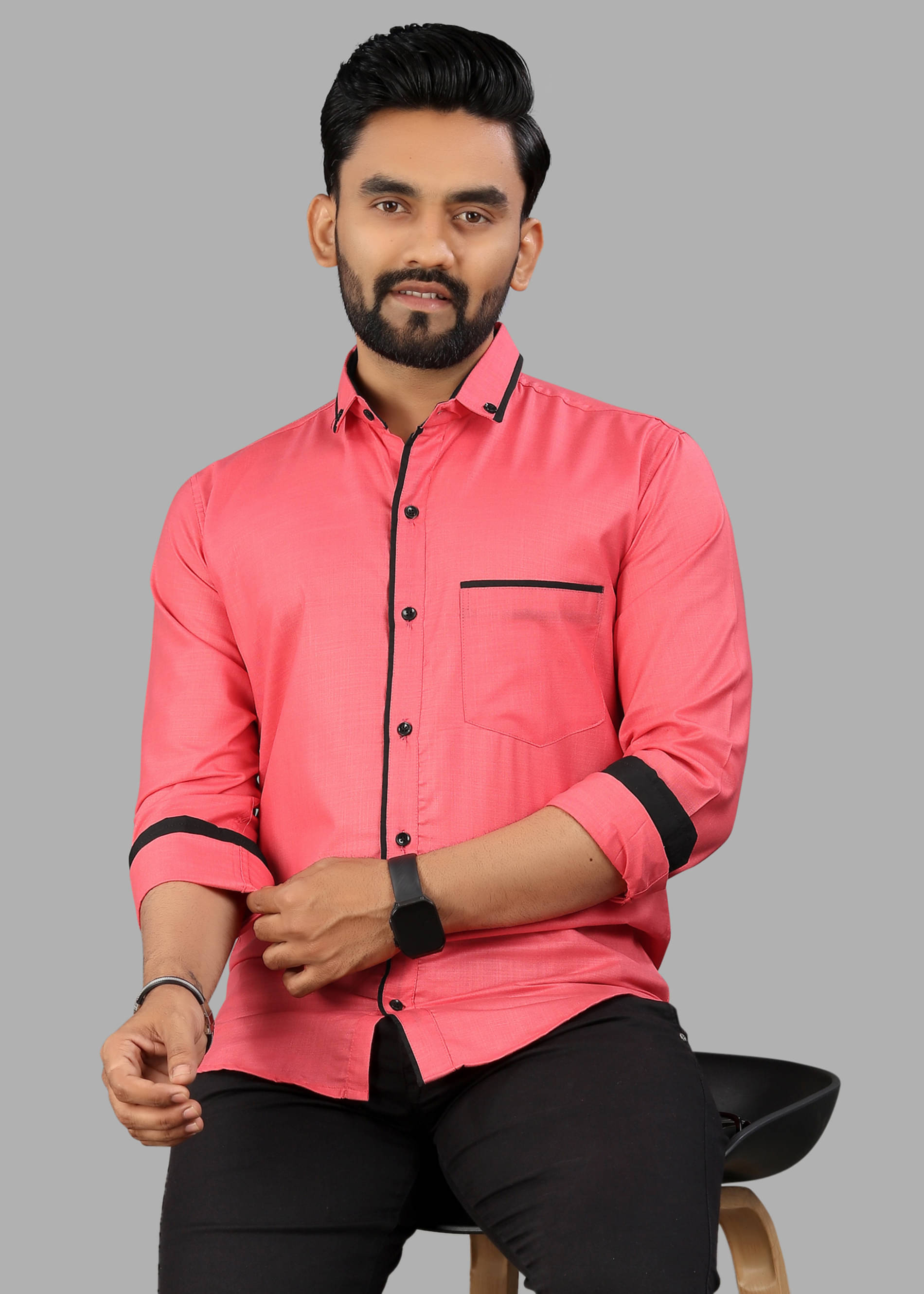     			LAXBON 100% Cotton Regular Fit Solids Full Sleeves Men's Casual Shirt - Pink ( Pack of 1 )