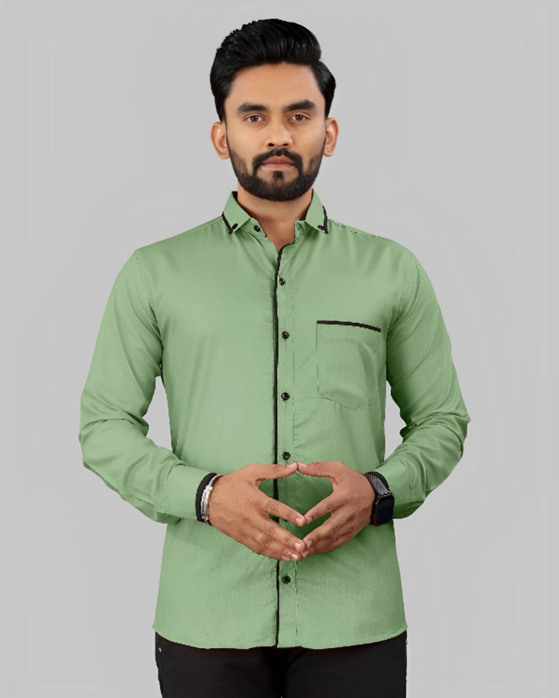 LAXBON 100% Cotton Regular Fit Solids Full Sleeves Men's Casual Shirt - Green ( Pack of 1 ) LAXBON 100% Cotton Regular Fit Solids Full Sleeves Men's Casual Shirt - Green ( Pack of 1 )