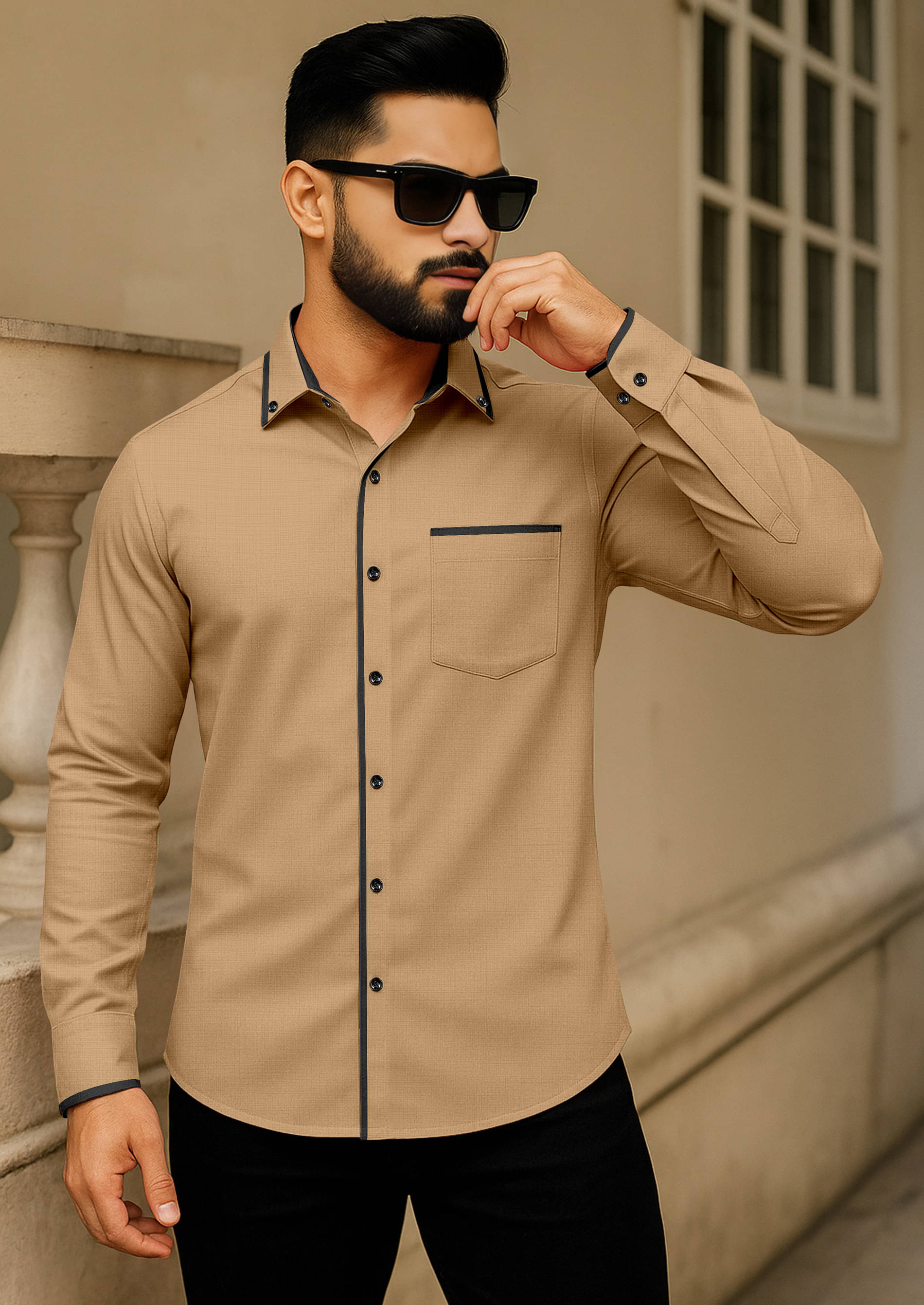 LAXBON 100% Cotton Regular Fit Solids Full Sleeves Men's Casual Shirt - Beige ( Pack of 1 ) LAXBON 100% Cotton Regular Fit Solids Full Sleeves Men's Casual Shirt - Beige ( Pack of 1 )