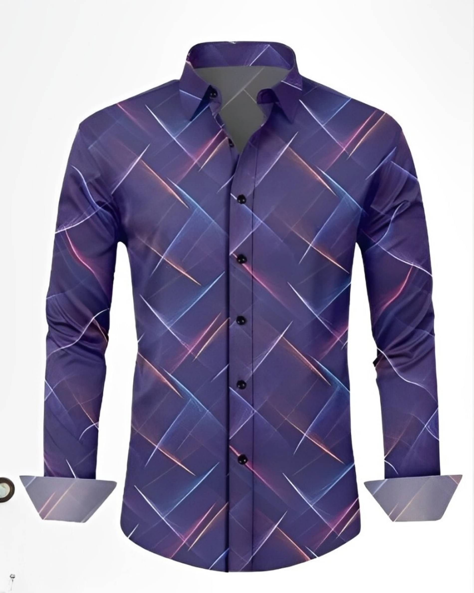     			LAXBON Cotton Blend Regular Fit Printed Full Sleeves Men's Casual Shirt - Blue ( Pack of 1 )