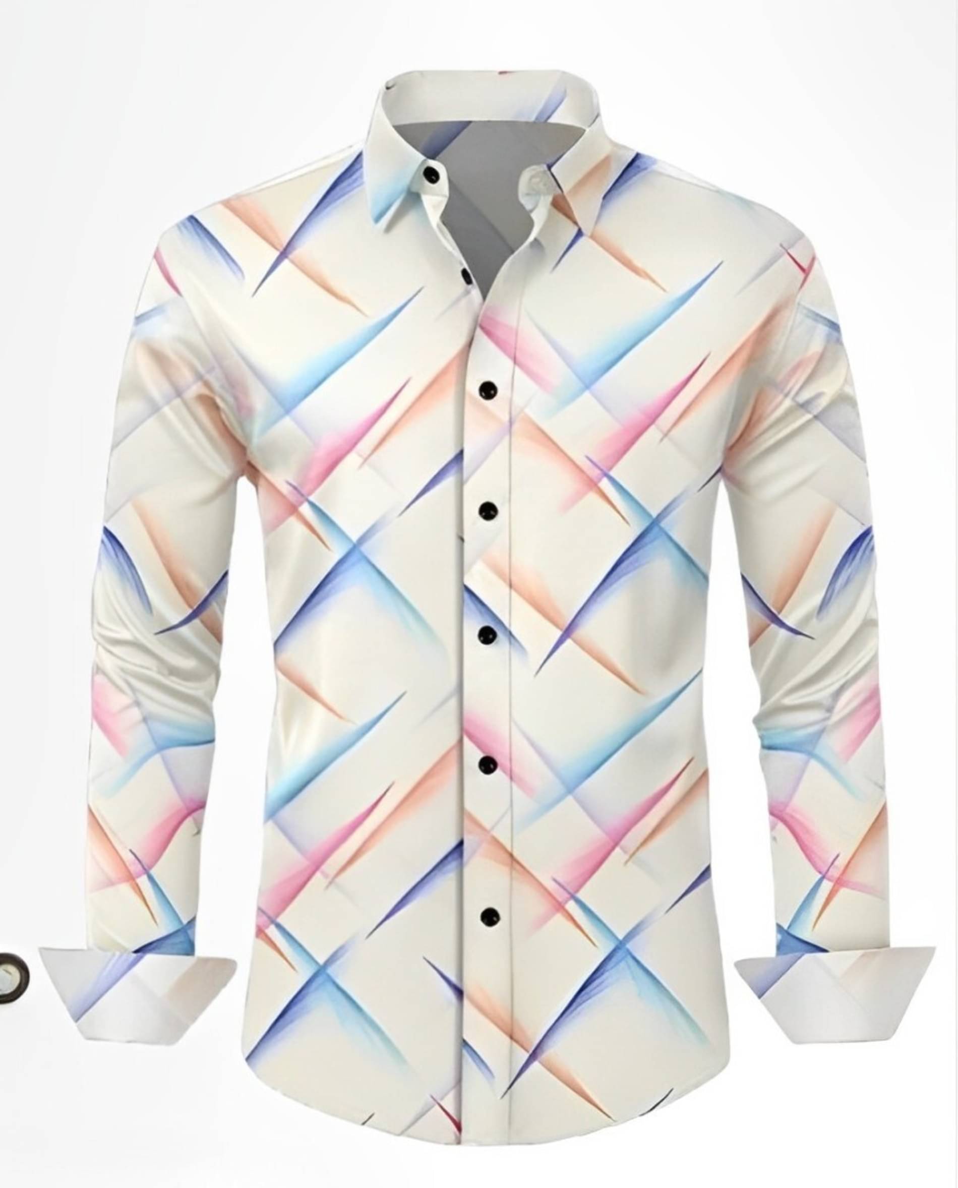     			LAXBON Cotton Blend Regular Fit Printed Full Sleeves Men's Casual Shirt - White ( Pack of 1 )
