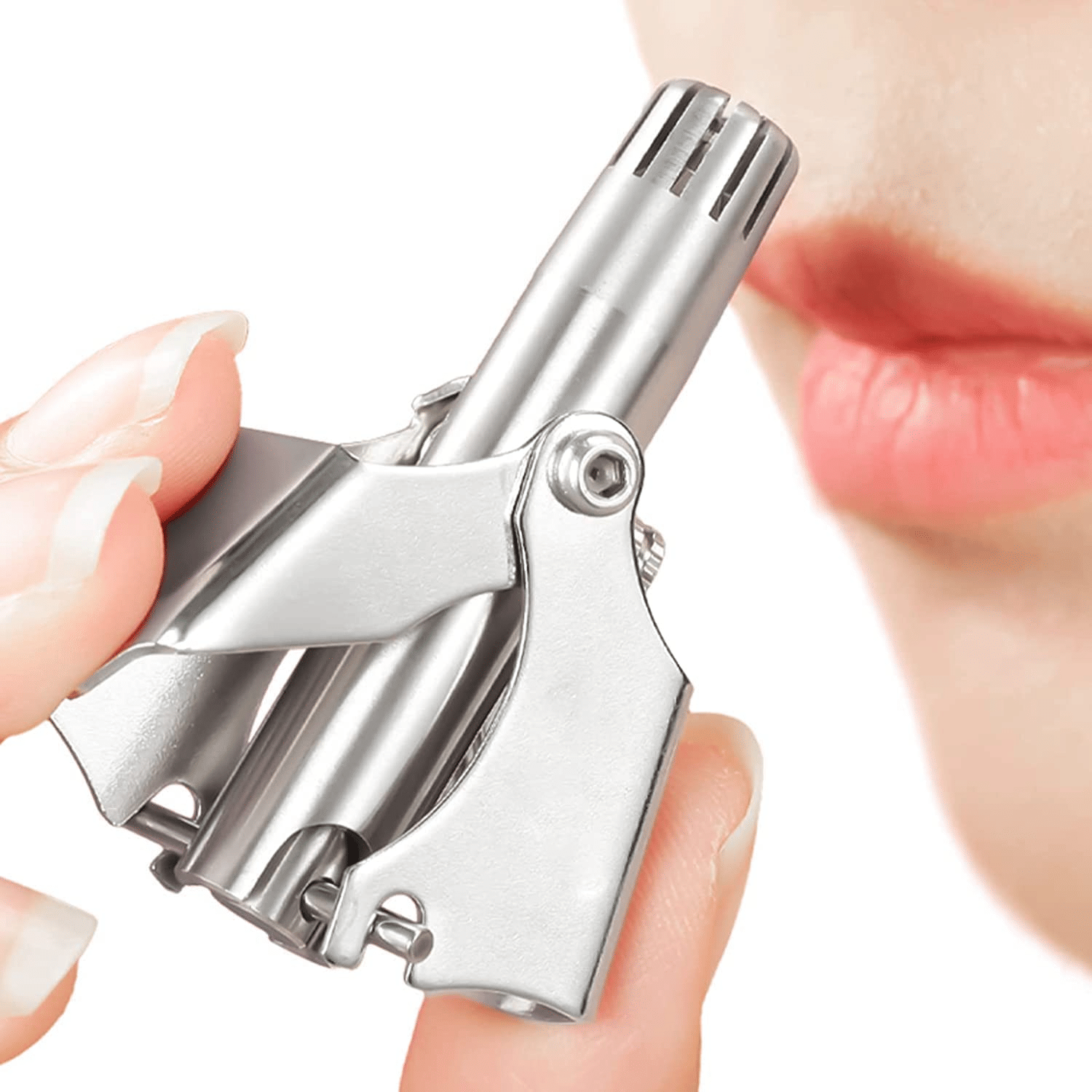     			MAHADEV ENTERPRISE Manual Nose Trimmer Silver Cordless Nose Trimmer With 0 minutes Runtime