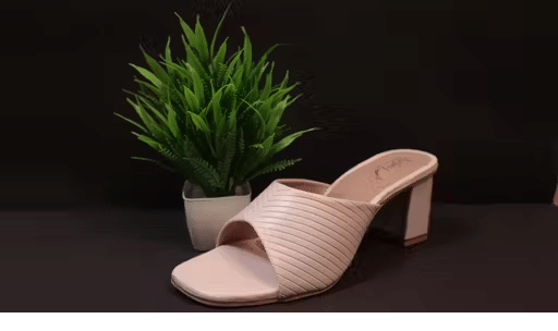 NUSRATALI PeachPuff Women's Sandal Heels     			NUSRATALI PeachPuff Women's Sandal Heels