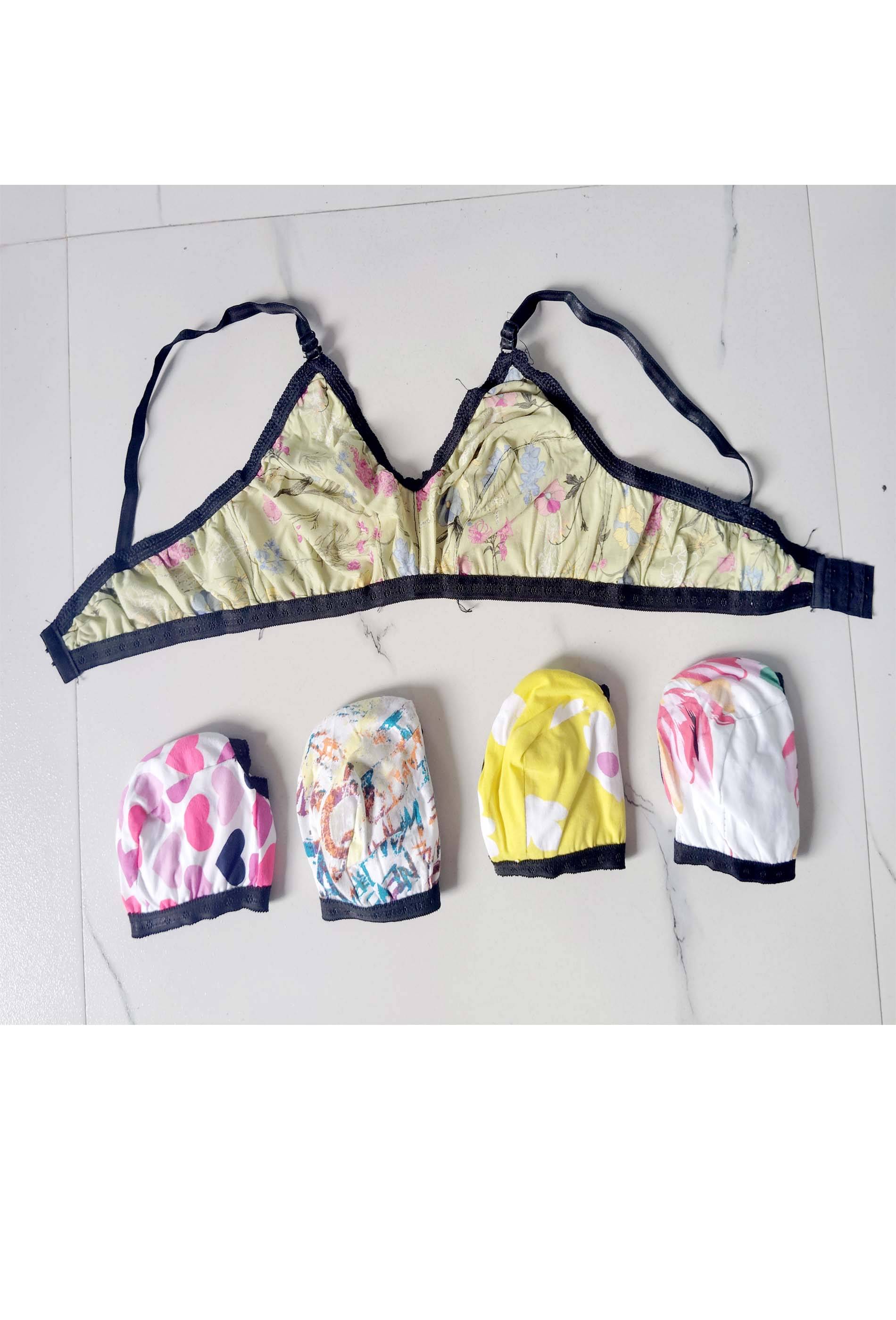 PERFECT SECRET Pack of 5 Cotton Non Padded Everyday Bra For Women ( Multicolor )     			PERFECT SECRET Pack of 5 Cotton Non Padded Everyday Bra For Women ( Multicolor )