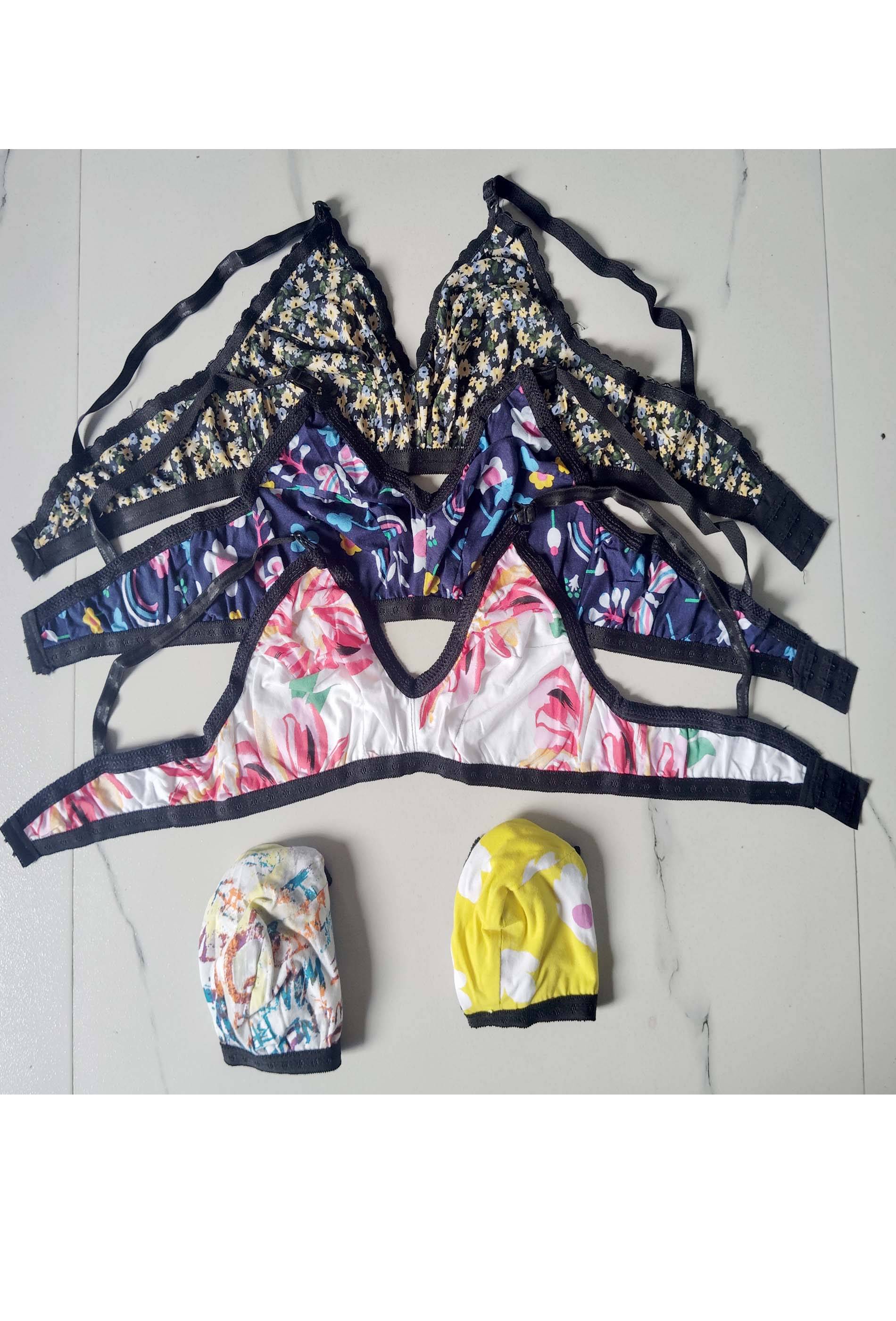 PERFECT SECRET Pack of 5 Cotton Non Padded Everyday Bra For Women ( Multicolor )     			PERFECT SECRET Pack of 5 Cotton Non Padded Everyday Bra For Women ( Multicolor )