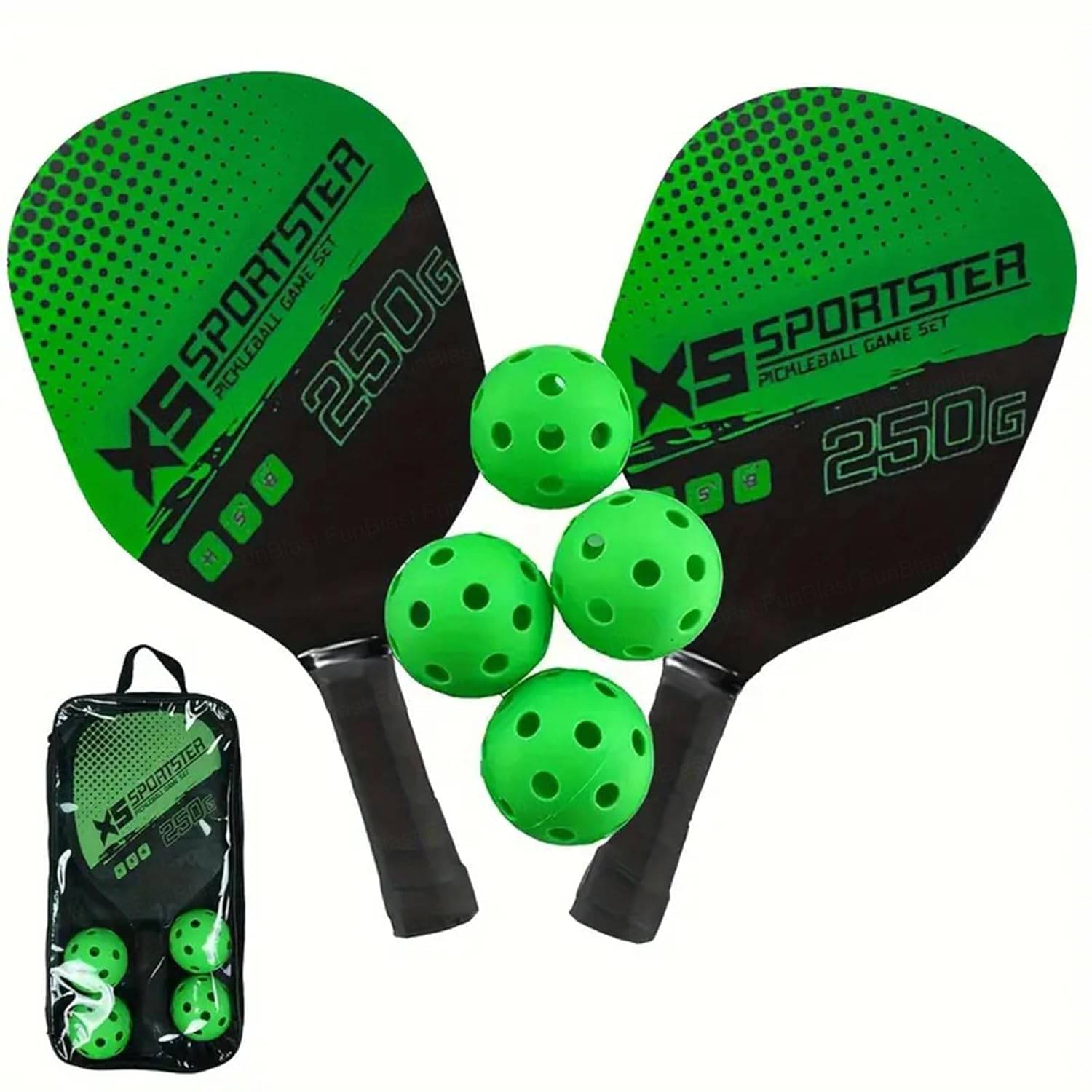 Pickleball Paddles Kit with 4 Balls & Portable Bag, Pickleball Racket for Kids Adults Outdoor Family Game Kit Gift for Boys Girls Pickleball Paddles Kit with 4 Balls & Portable Bag, Pickleball Racket for Kids Adults Outdoor Family Game Kit Gift for Boys Girls