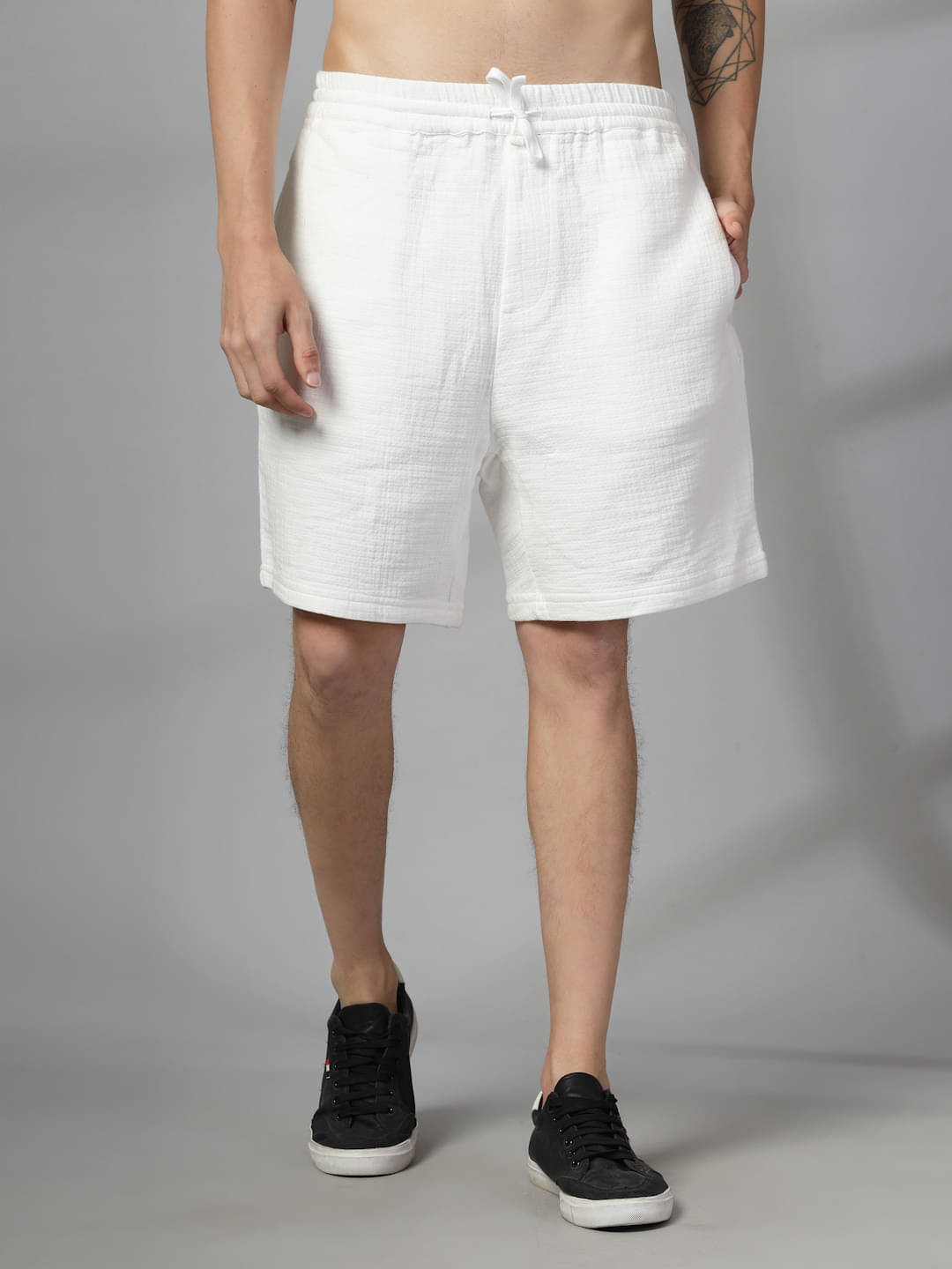     			Rue Collection White Cotton Men's Shorts ( Pack of 1 )