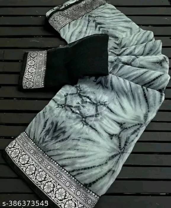 SAREEYA16 Chiffon Dyed Regular Saree With Unstitched Blouse Piece ( Grey ) SAREEYA16 Chiffon Dyed Regular Saree With Unstitched Blouse Piece ( Grey )