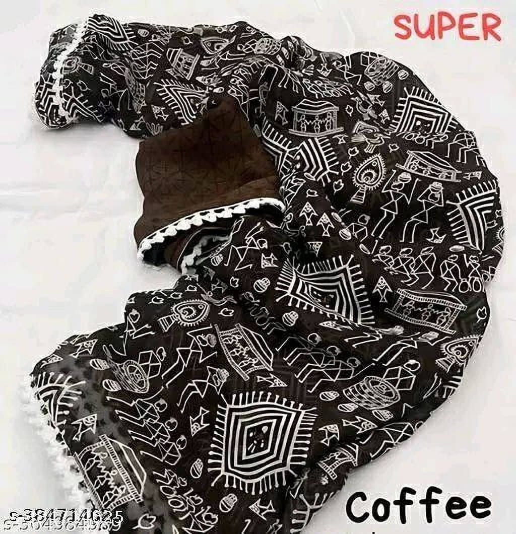 SAREEYA16 Chiffon Printed Regular Saree With Unstitched Blouse Piece ( Brown ) SAREEYA16 Chiffon Printed Regular Saree With Unstitched Blouse Piece ( Brown )