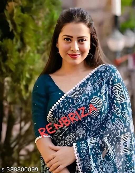     			SAREEYA16 Chiffon Printed Regular Saree With Unstitched Blouse Piece ( Blue )