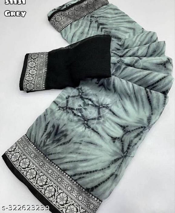 SAREEYA16 Chiffon Printed Regular Saree With Unstitched Blouse Piece ( Grey ) SAREEYA16 Chiffon Printed Regular Saree With Unstitched Blouse Piece ( Grey )