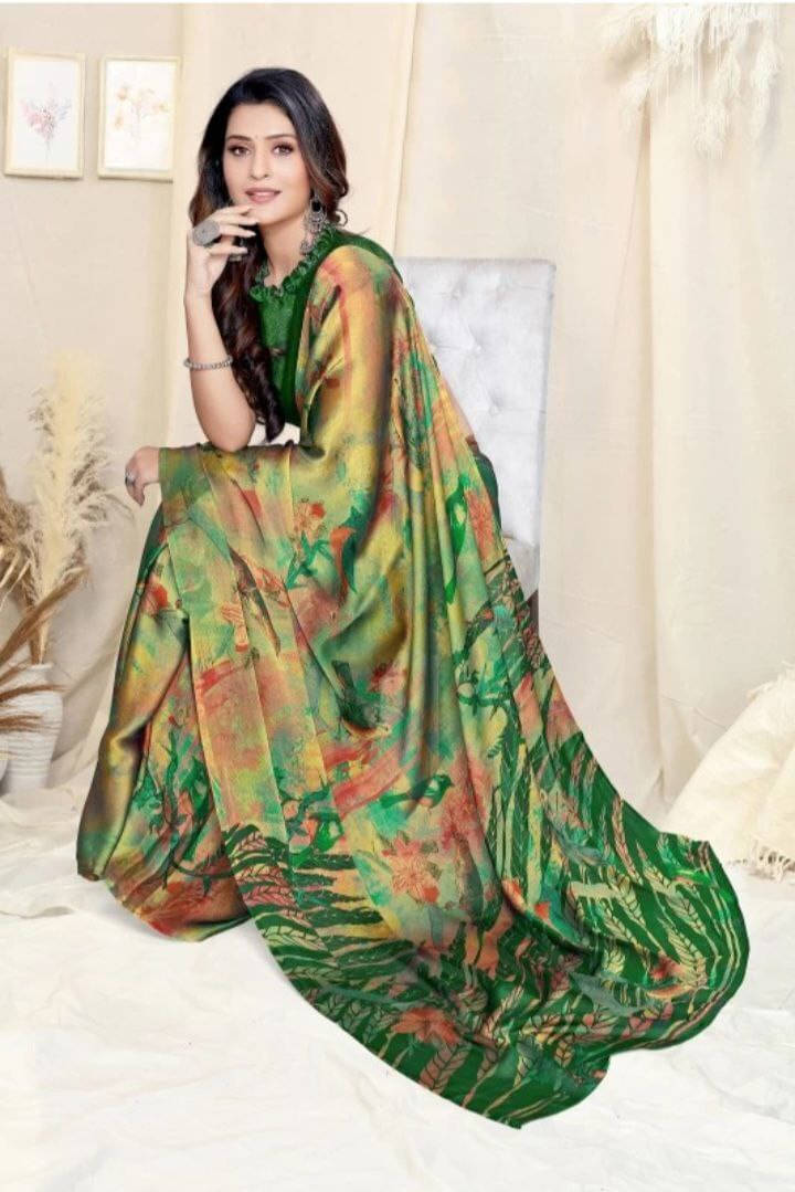     			SAREEYA16 Chiffon Printed Regular Saree With Unstitched Blouse Piece ( Multicolor )