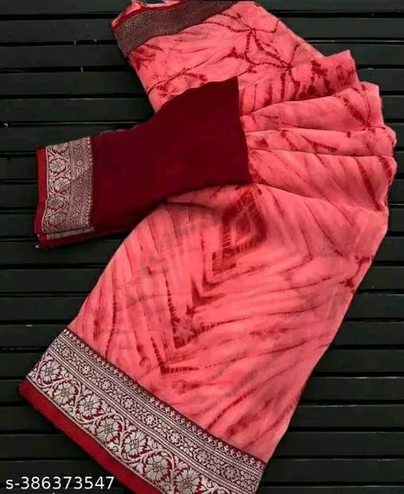     			SAREEYA16 Chiffon Printed Regular Saree With Unstitched Blouse Piece ( Pink )