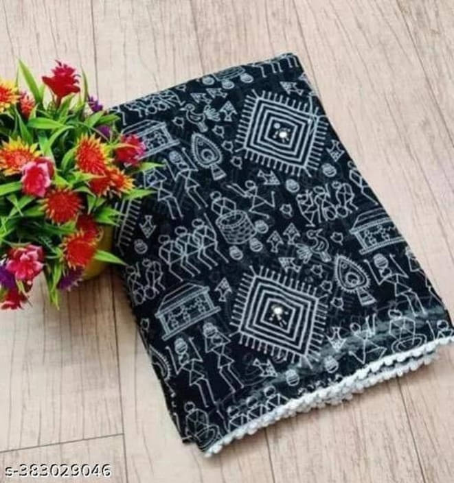 SAREEYA16 Chiffon Printed Regular Saree With Unstitched Blouse Piece ( Black ) SAREEYA16 Chiffon Printed Regular Saree With Unstitched Blouse Piece ( Black )