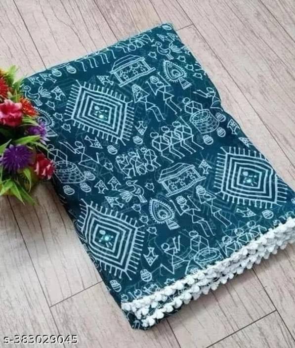     			SAREEYA16 Chiffon Printed Regular Saree With Unstitched Blouse Piece ( Blue )