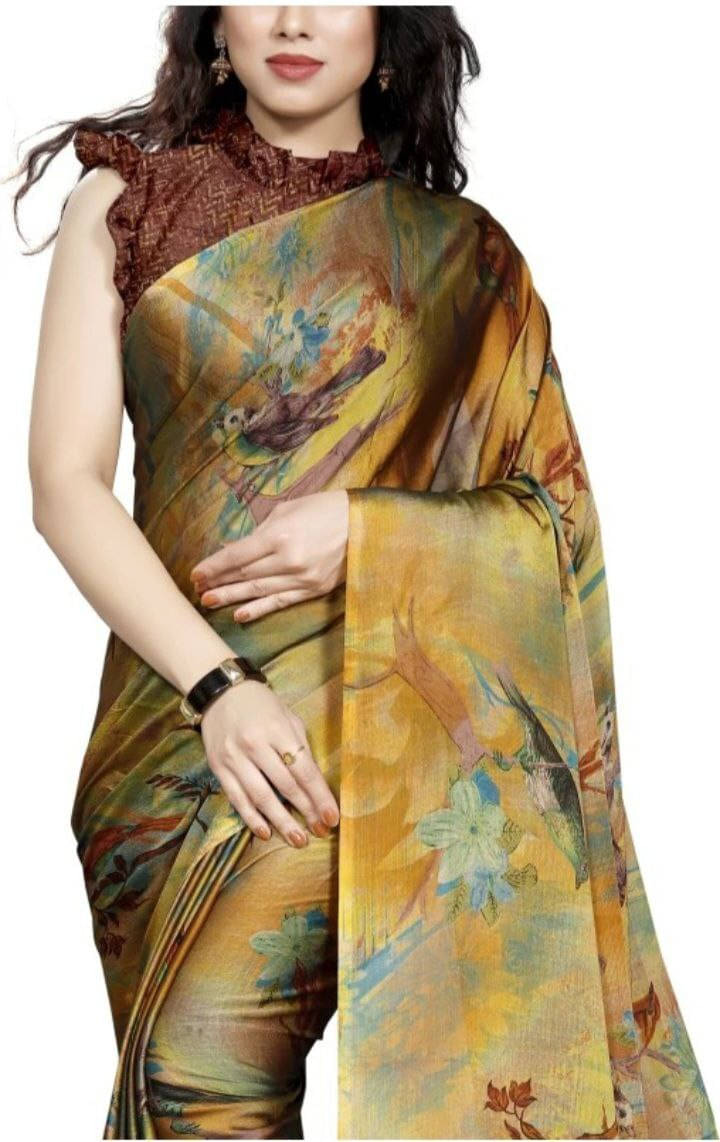 SAREEYA16 Chiffon Printed Regular Saree With Unstitched Blouse Piece ( Multicolor ) SAREEYA16 Chiffon Printed Regular Saree With Unstitched Blouse Piece ( Multicolor )