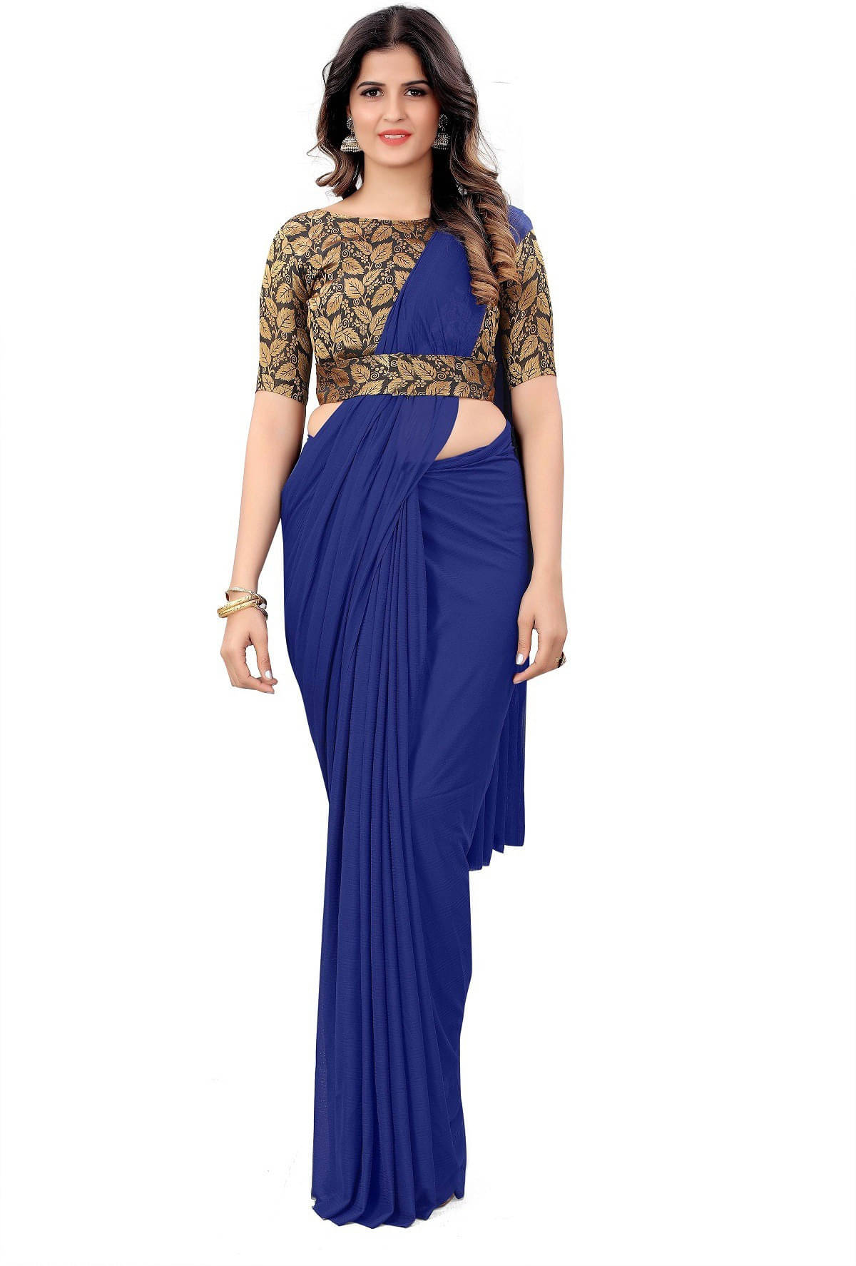 SAREEYA16 Chiffon Solid Regular Saree With Unstitched Blouse Piece ( Blue ) SAREEYA16 Chiffon Solid Regular Saree With Unstitched Blouse Piece ( Blue )