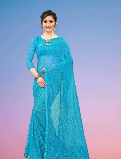     			SAREEYA16 Cotton Blend Printed Regular Saree With Unstitched Blouse Piece ( Light Blue )