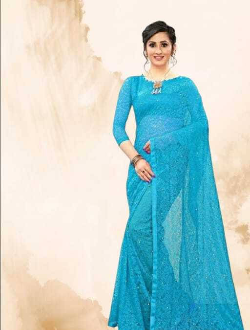     			SAREEYA16 Cotton Blend Printed Regular Saree With Unstitched Blouse Piece ( Light Blue )
