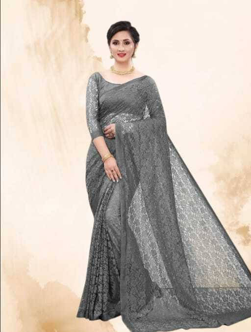     			SAREEYA16 Cotton Blend Printed Regular Saree With Unstitched Blouse Piece ( Grey )