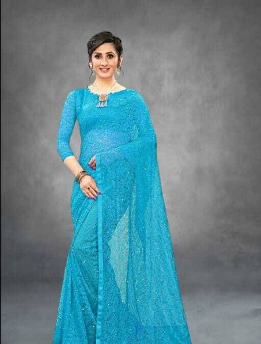 SAREEYA16 Cotton Blend Printed Regular Saree With Unstitched Blouse Piece ( Light Blue ) SAREEYA16 Cotton Blend Printed Regular Saree With Unstitched Blouse Piece ( Light Blue )