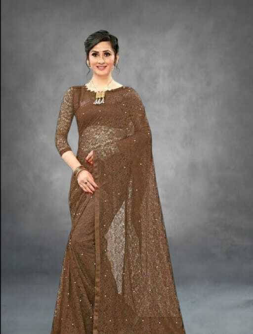     			SAREEYA16 Cotton Blend Printed Regular Saree With Unstitched Blouse Piece ( Brown )