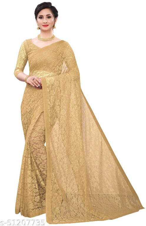 SAREEYA16 Cotton Blend Printed Regular Saree With Unstitched Blouse Piece ( Gold ) SAREEYA16 Cotton Blend Printed Regular Saree With Unstitched Blouse Piece ( Gold )