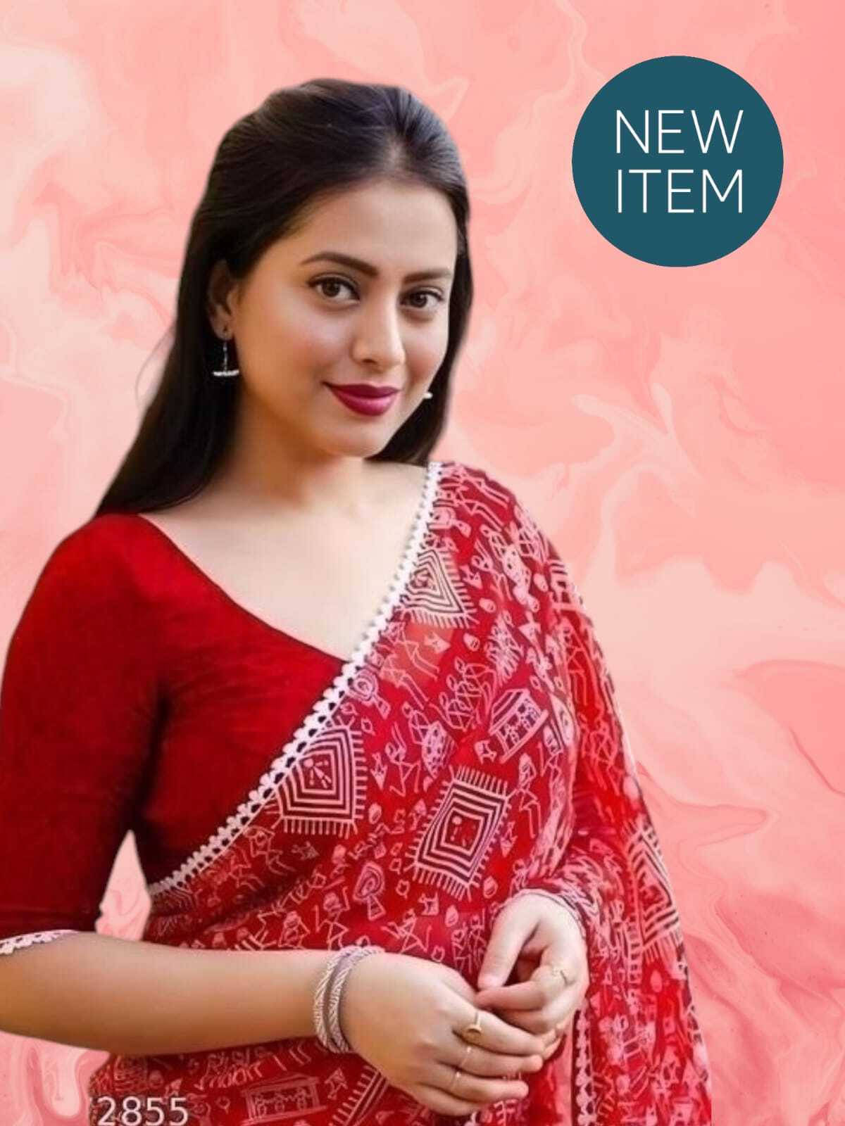 SAREEYA16 Cotton Blend Printed Regular Saree With Unstitched Blouse Piece ( Red ) SAREEYA16 Cotton Blend Printed Regular Saree With Unstitched Blouse Piece ( Red )