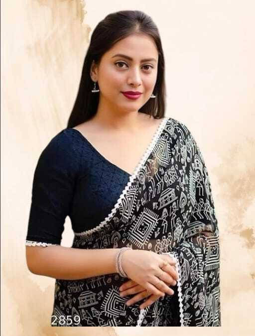 SAREEYA16 Cotton Blend Printed Regular Saree With Unstitched Blouse Piece ( Black ) SAREEYA16 Cotton Blend Printed Regular Saree With Unstitched Blouse Piece ( Black )