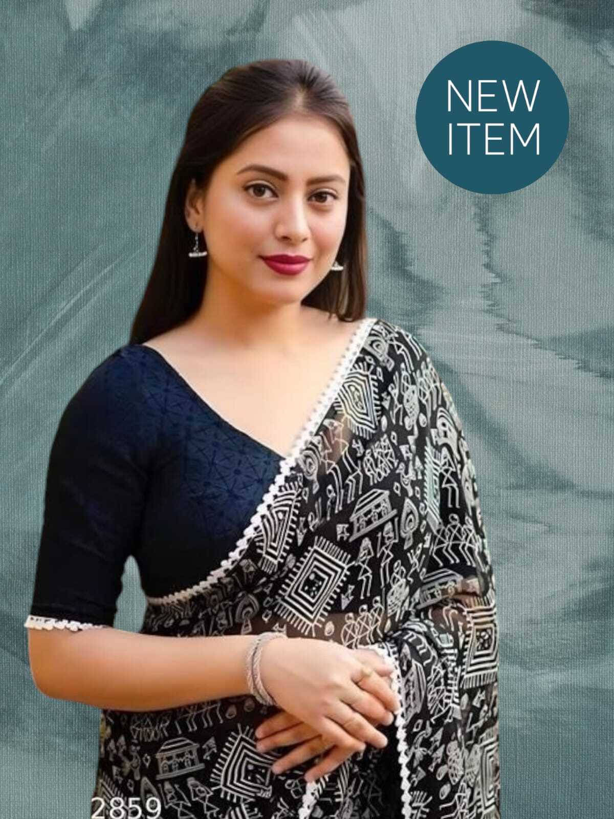 SAREEYA16 Cotton Blend Printed Regular Saree With Unstitched Blouse Piece ( Black ) SAREEYA16 Cotton Blend Printed Regular Saree With Unstitched Blouse Piece ( Black )