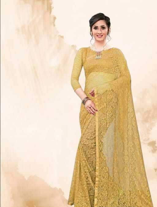 SAREEYA16 Cotton Blend Printed Regular Saree With Unstitched Blouse Piece ( Gold ) SAREEYA16 Cotton Blend Printed Regular Saree With Unstitched Blouse Piece ( Gold )