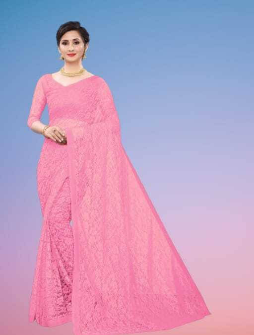     			SAREEYA16 Cotton Blend Printed Regular Saree With Unstitched Blouse Piece ( Pink )