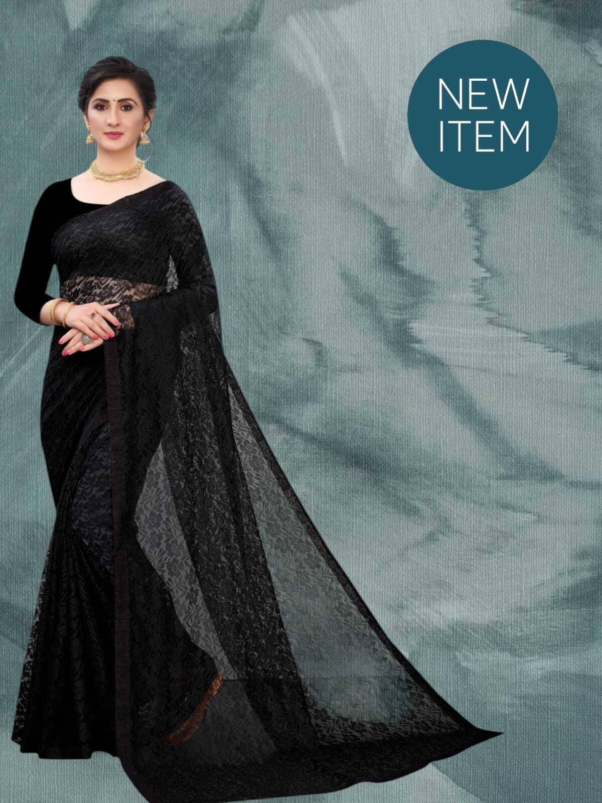     			SAREEYA16 Cotton Blend Printed Regular Saree With Unstitched Blouse Piece ( Black )