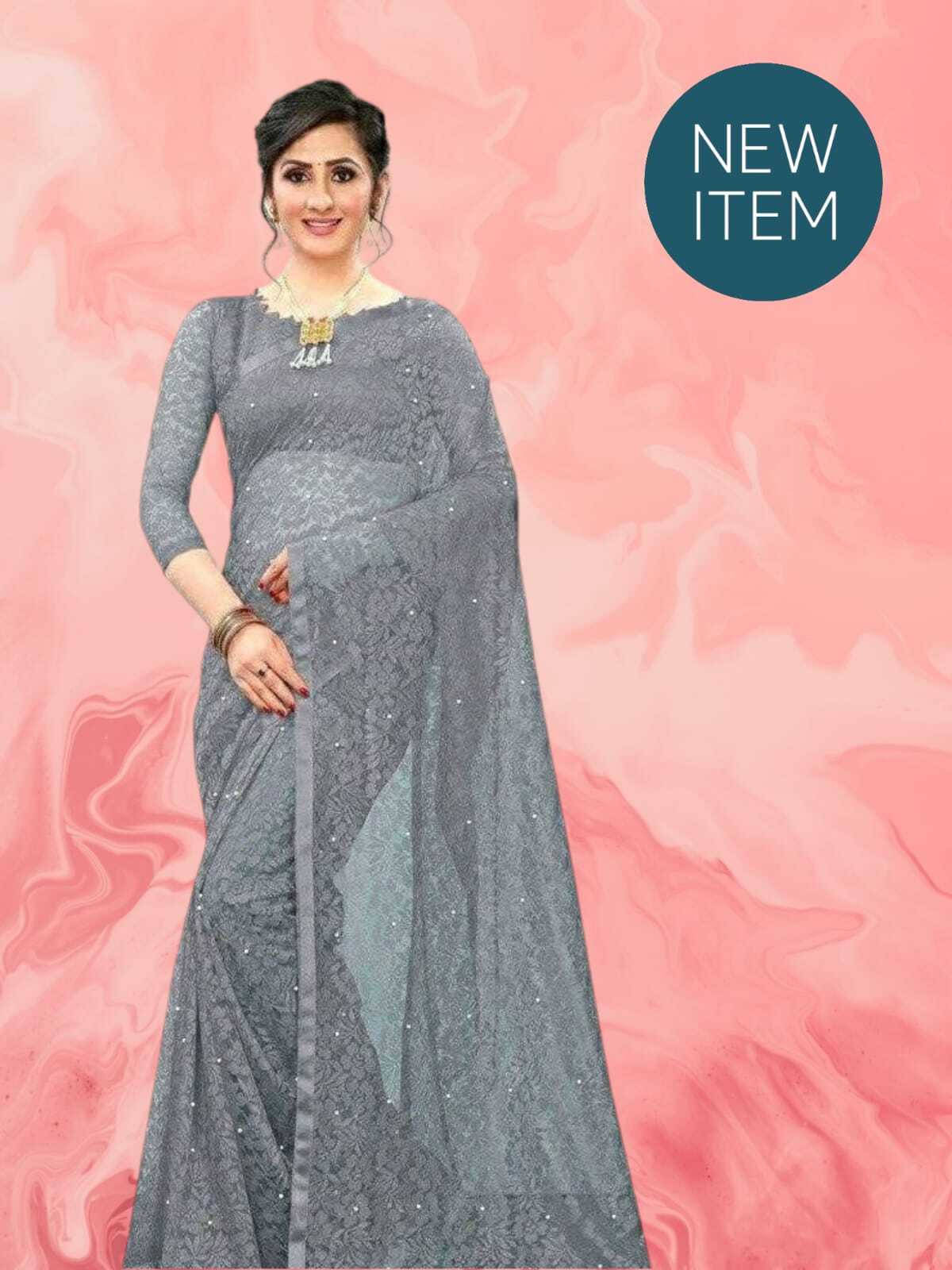     			SAREEYA16 Cotton Blend Printed Regular Saree With Unstitched Blouse Piece ( Grey )