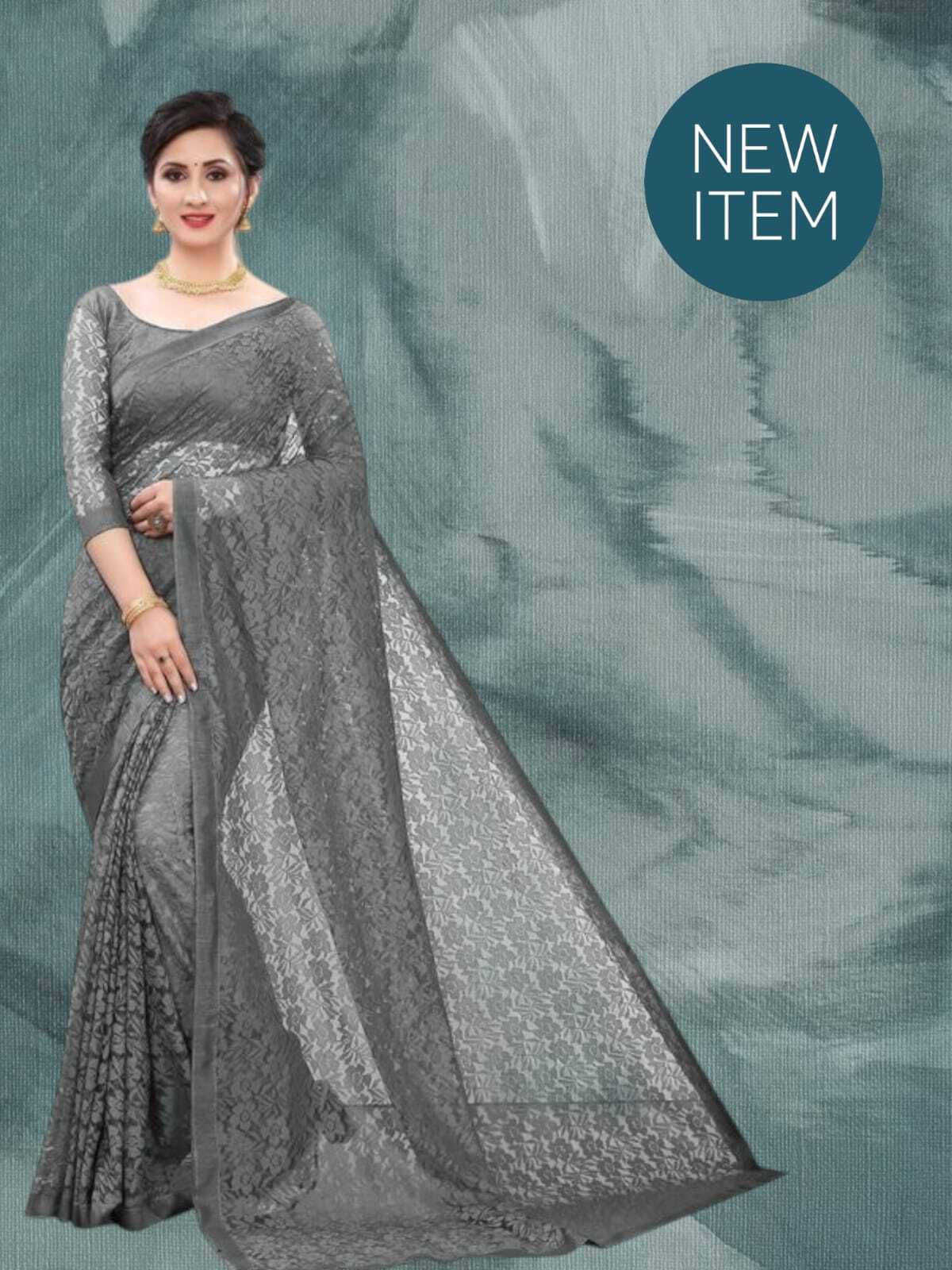 SAREEYA16 Cotton Blend Printed Regular Saree With Unstitched Blouse Piece ( Grey ) SAREEYA16 Cotton Blend Printed Regular Saree With Unstitched Blouse Piece ( Grey )