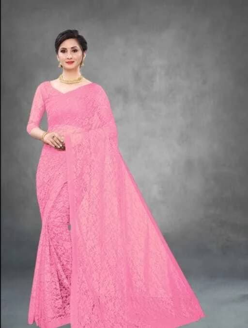     			SAREEYA16 Cotton Blend Printed Regular Saree With Unstitched Blouse Piece ( Pink )
