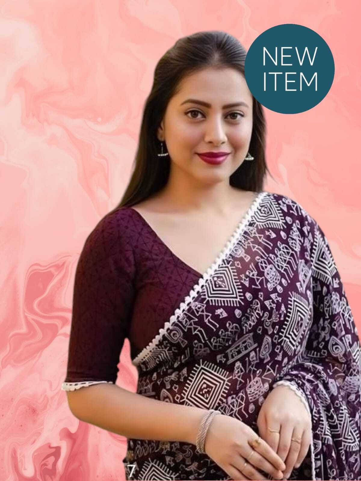 SAREEYA16 Cotton Blend Printed Regular Saree With Unstitched Blouse Piece ( Maroon ) SAREEYA16 Cotton Blend Printed Regular Saree With Unstitched Blouse Piece ( Maroon )