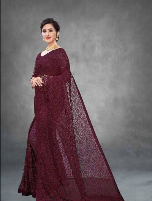     			SAREEYA16 Cotton Blend Printed Regular Saree With Unstitched Blouse Piece ( Maroon )