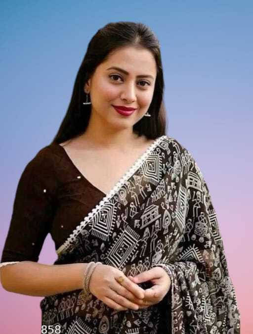 SAREEYA16 Cotton Blend Printed Regular Saree With Unstitched Blouse Piece ( Brown ) SAREEYA16 Cotton Blend Printed Regular Saree With Unstitched Blouse Piece ( Brown )