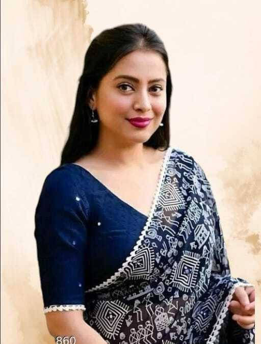 SAREEYA16 Cotton Blend Printed Regular Saree With Unstitched Blouse Piece ( Navy Blue ) SAREEYA16 Cotton Blend Printed Regular Saree With Unstitched Blouse Piece ( Navy Blue )