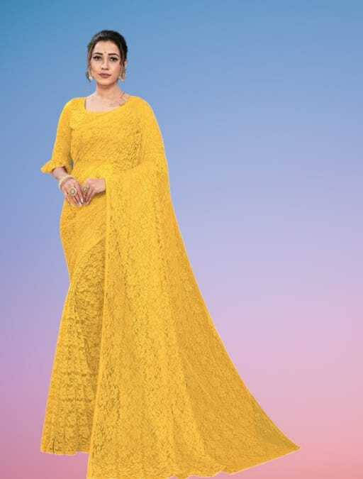     			SAREEYA16 Cotton Blend Printed Regular Saree With Unstitched Blouse Piece ( Yellow )