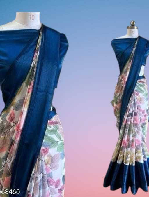 SAREEYA16 Cotton Blend Printed Regular Saree With Unstitched Blouse Piece ( Navy Blue ) SAREEYA16 Cotton Blend Printed Regular Saree With Unstitched Blouse Piece ( Navy Blue )