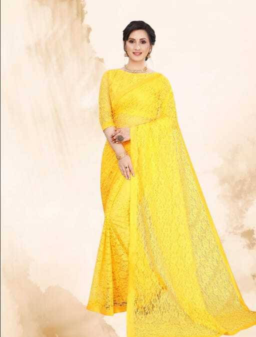     			SAREEYA16 Cotton Blend Printed Regular Saree With Unstitched Blouse Piece ( Yellow )