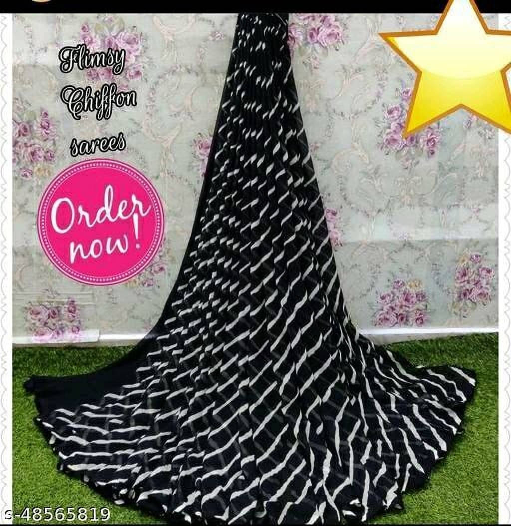     			SAREEYA16 Cotton Blend Printed Regular Saree With Unstitched Blouse Piece ( Black )