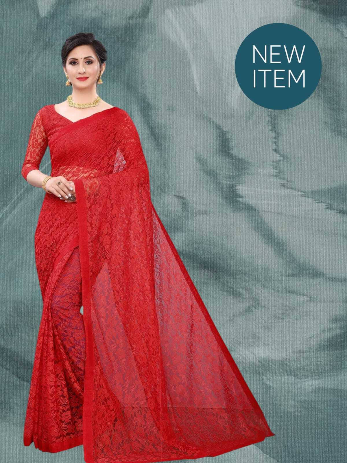     			SAREEYA16 Cotton Blend Printed Regular Saree With Unstitched Blouse Piece ( Red )