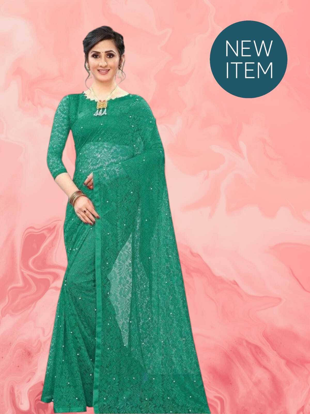     			SAREEYA16 Cotton Blend Self Design Regular Saree With Unstitched Blouse Piece ( Green )