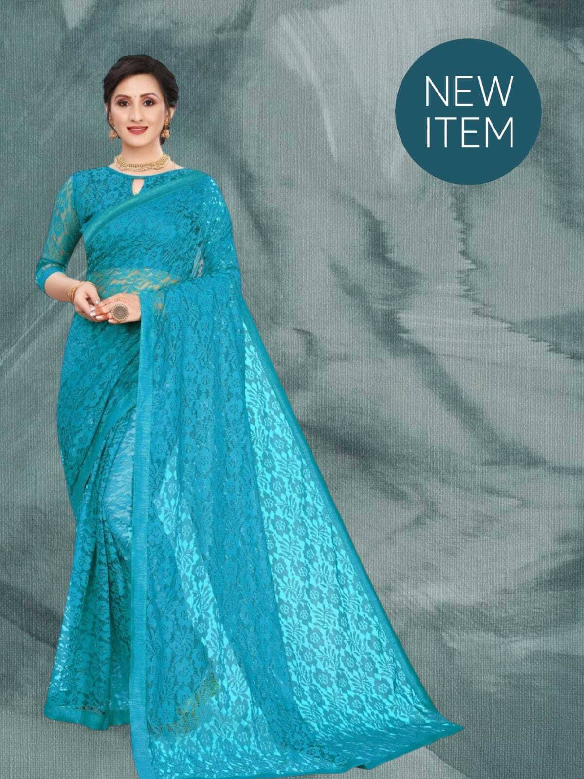     			SAREEYA16 Cotton Blend Self Design Regular Saree With Unstitched Blouse Piece ( Light Blue )